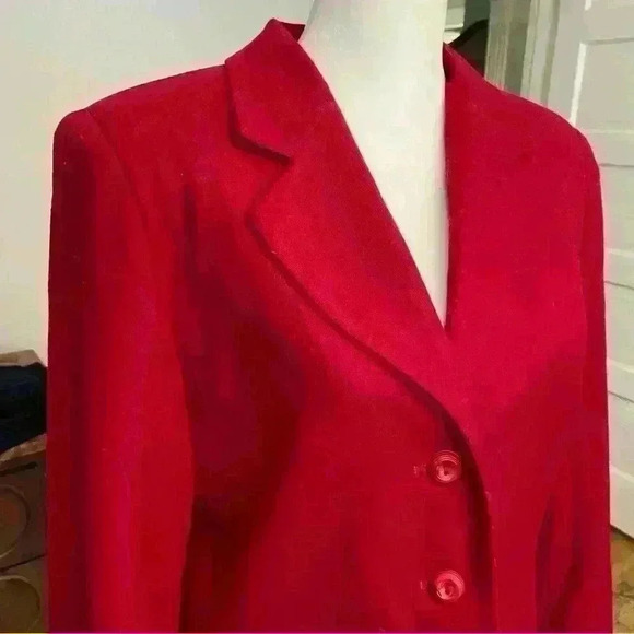 Vintage Sag Harbor 100% Wool Blazer Size 8P Red Career Interview Classic Work - Picture 8 of 10